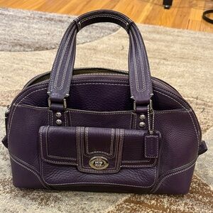 Coach Deep Purple Leather Satchel